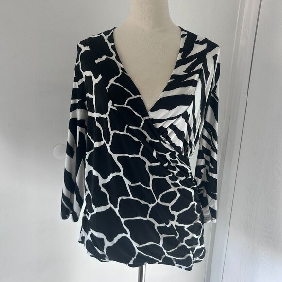 VENUS Tops - Venus Animal Print Blouse